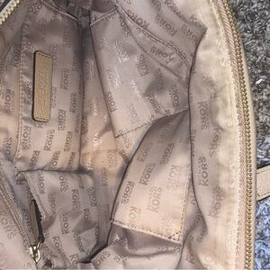 Michael Kors Cream Shoulder Bag with Monogrammed Interior
